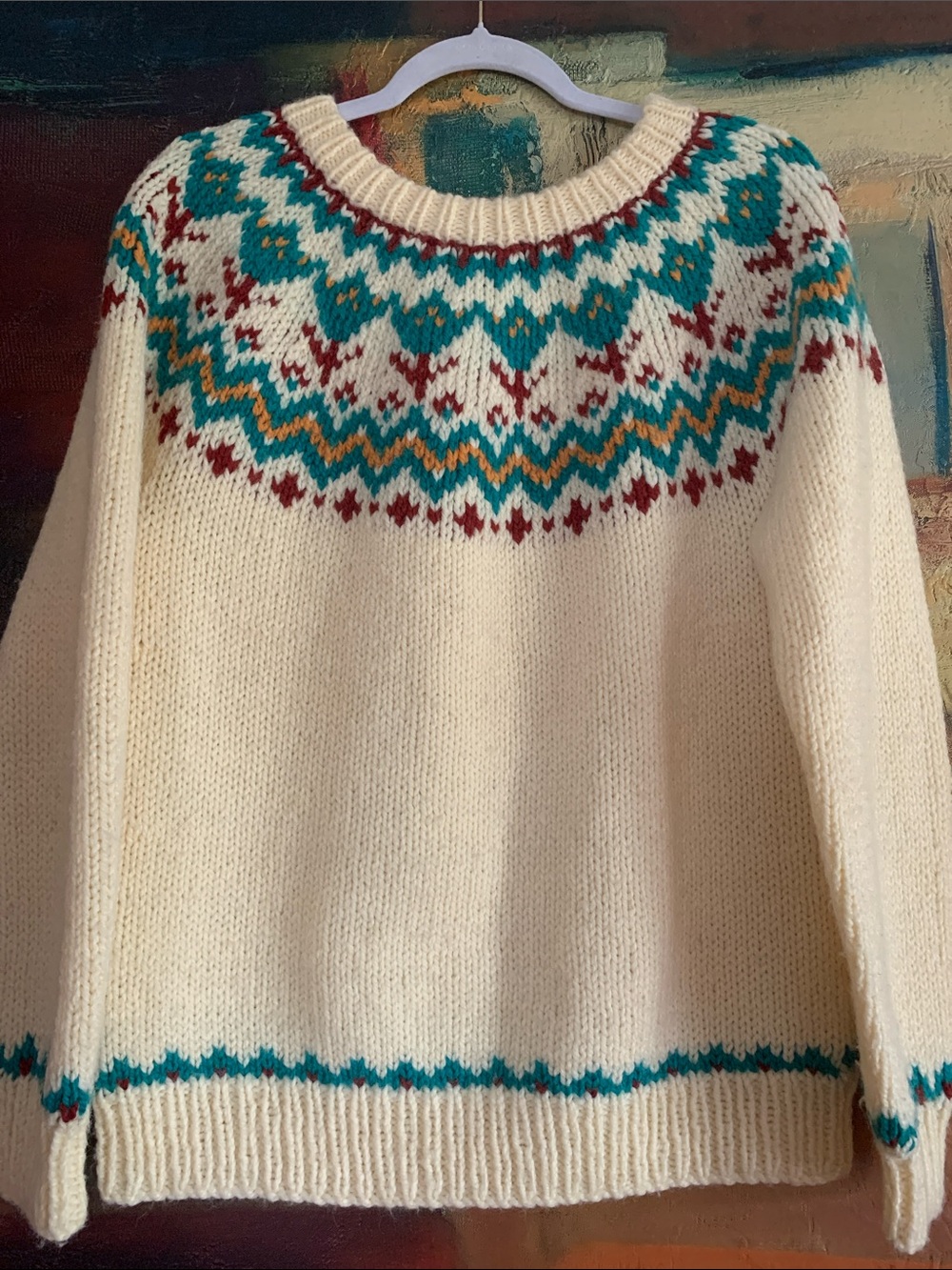 Handmade Fair Isle Sweater, Sz M